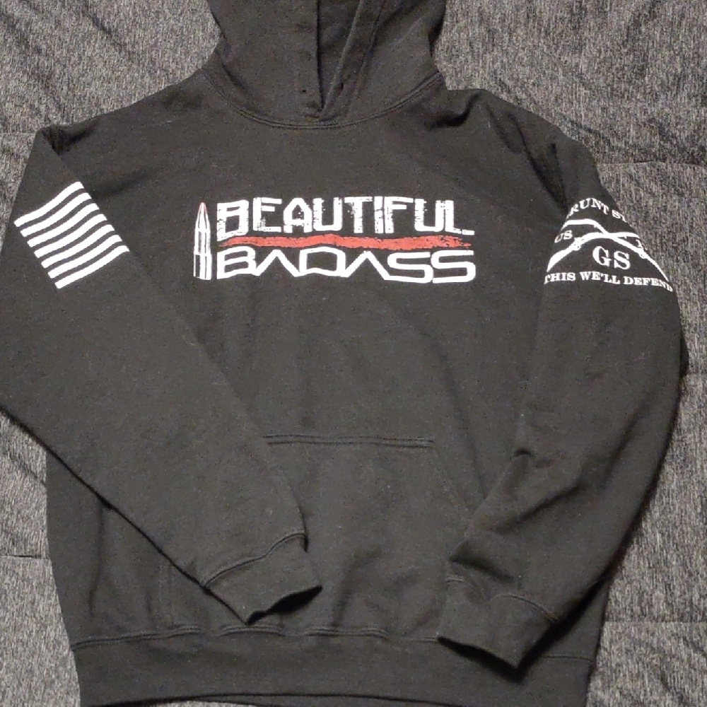 Grunt Style Black Sweatshirt- Beautiful Badass. Size Medium